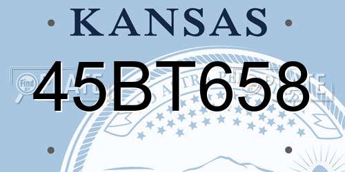 45BT658 Kansas License Plate