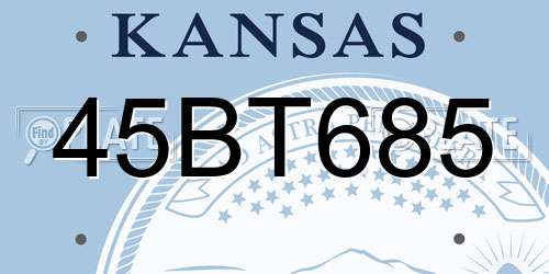 45BT685 Kansas License Plate