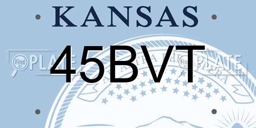 45BVT Kansas License Plate