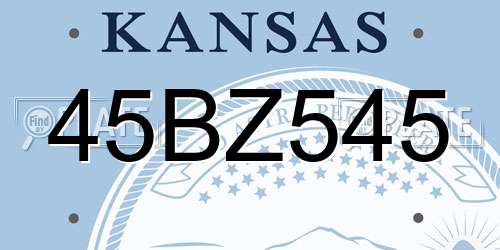 45BZ545 Kansas License Plate