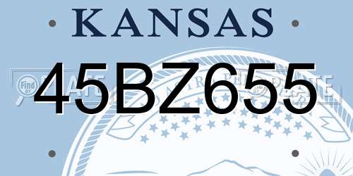 45BZ655 Kansas License Plate