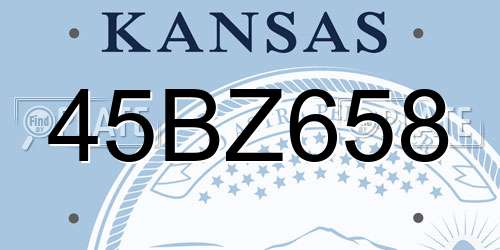 45BZ658 Kansas License Plate