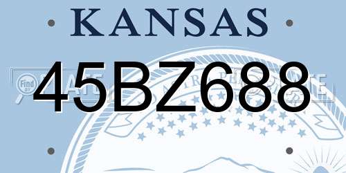 45BZ688 Kansas License Plate