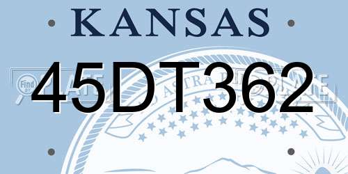 45DT362 Kansas License Plate