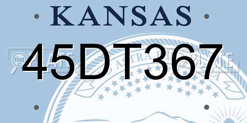 45DT367 Kansas License Plate
