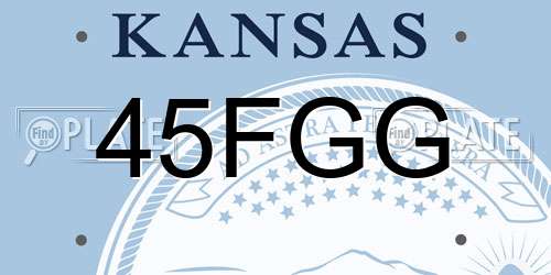 45FGG Kansas License Plate
