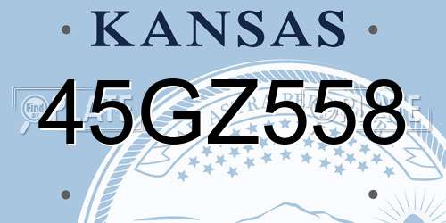 45GZ558 Kansas License Plate