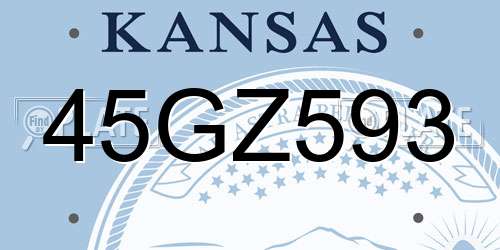 45GZ593 Kansas License Plate