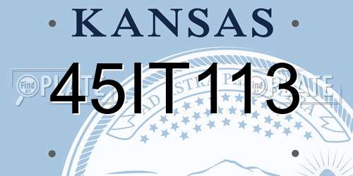 45IT113 Kansas License Plate