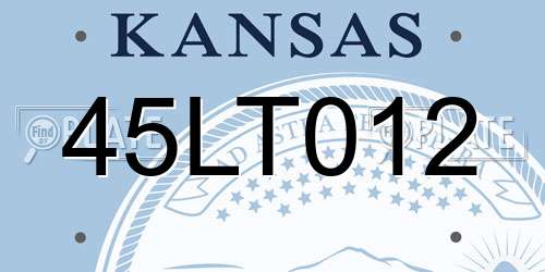 45LT012 Kansas License Plate