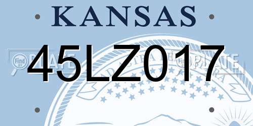 45LZ017 Kansas License Plate
