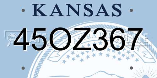 45OZ367 Kansas License Plate