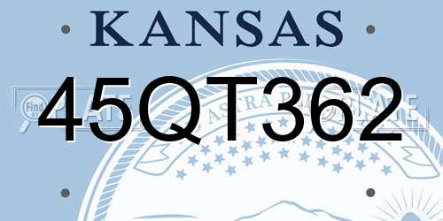 45QT362 Kansas License Plate