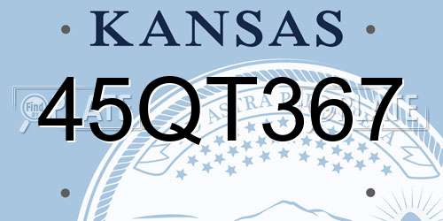 45QT367 Kansas License Plate