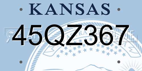 45QZ367 Kansas License Plate