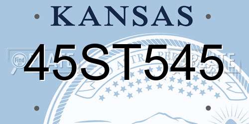 45ST545 Kansas License Plate