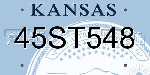 45ST548 Kansas License Plate