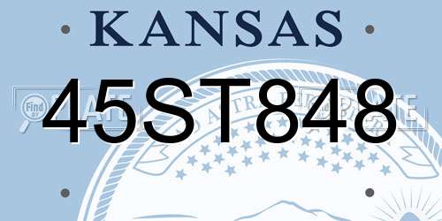 45ST848 Kansas License Plate