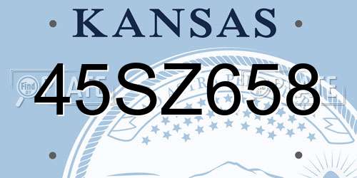45SZ658 Kansas License Plate