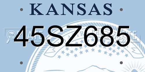 45SZ685 Kansas License Plate