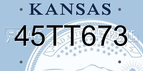 45TT673 Kansas License Plate