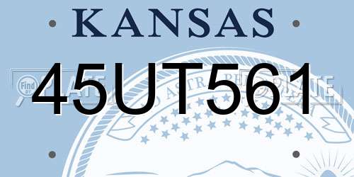 45UT561 Kansas License Plate