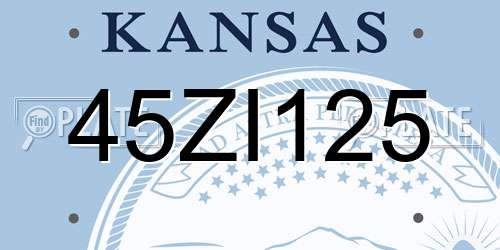 45ZI125 Kansas License Plate