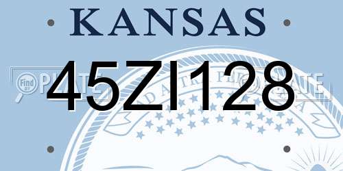 45ZI128 Kansas License Plate