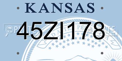 45ZI178 Kansas License Plate