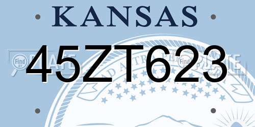 45ZT623 Kansas License Plate