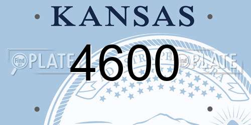 4600 Kansas License Plate