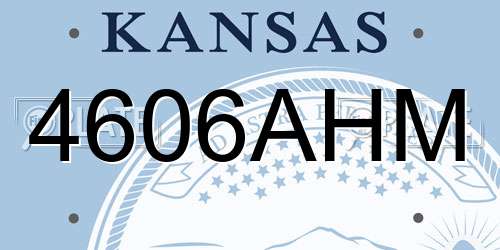 4606AHM Kansas License Plate