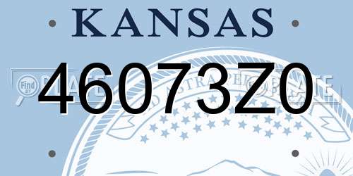 46073Z0 Kansas License Plate