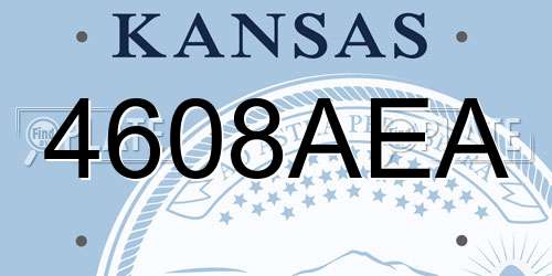 4608AEA Kansas License Plate