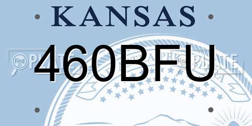 460BFU Kansas License Plate