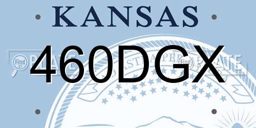 460DGX Kansas License Plate