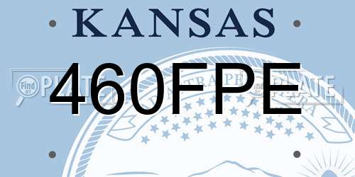 460FPE Kansas License Plate