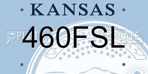 460FSL Kansas License Plate