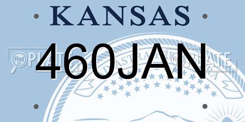460JAN Kansas License Plate