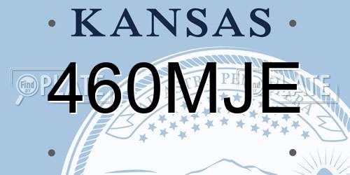 460MJE Kansas License Plate