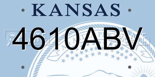 4610ABV Kansas License Plate