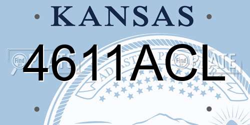 4611ACL Kansas License Plate