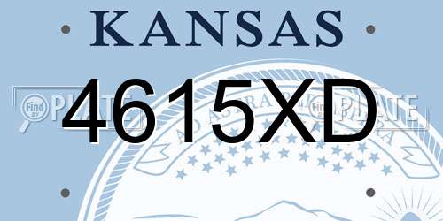 4615XD Kansas License Plate