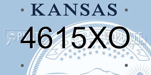 4615XO Kansas License Plate