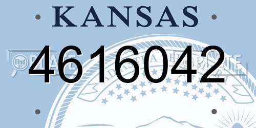 4616042 Kansas License Plate