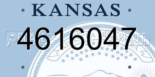 4616047 Kansas License Plate