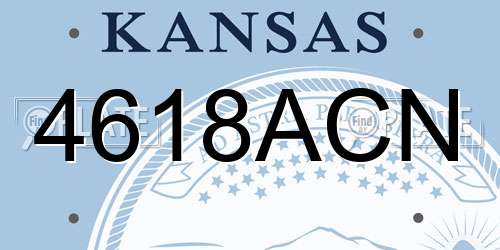 4618ACN Kansas License Plate