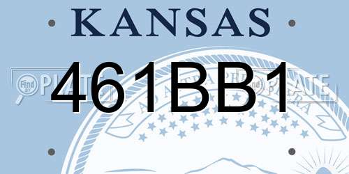 461BB1 Kansas License Plate