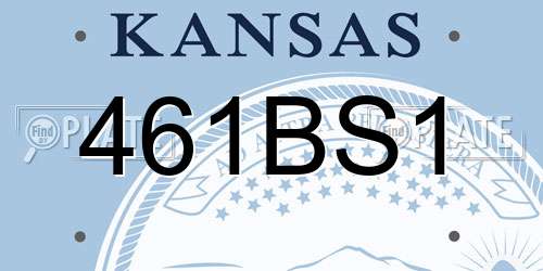461BS1 Kansas License Plate