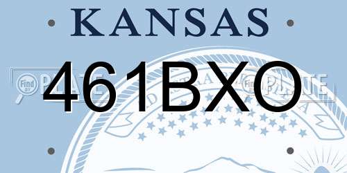 461BXO Kansas License Plate